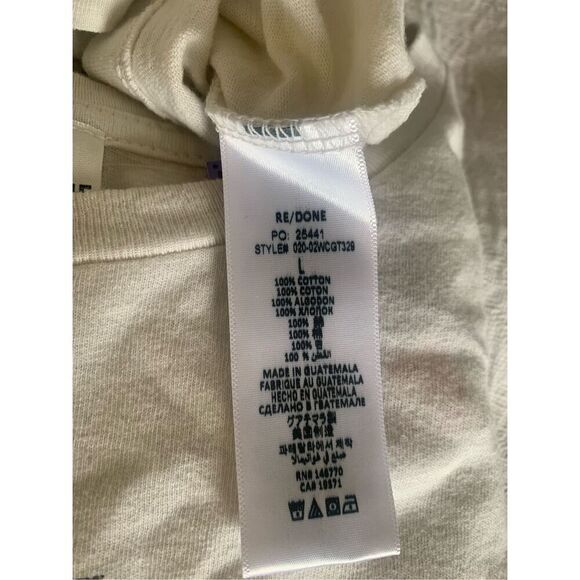 Re/Done 70s Vintage White I Don’t Do Mornings Giraffe Graphic Tee - Size Large - Picture 7 of 7